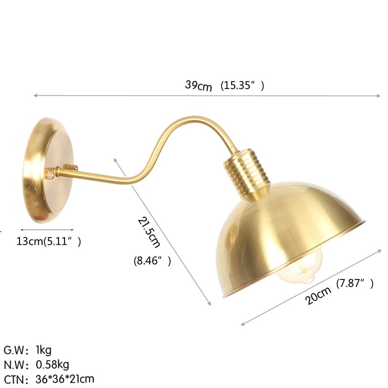 Pure Copper Wall Lights Brass Wall Sconces Industrial Etsy