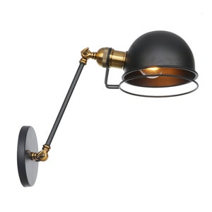 Industrial Wall Sconce - Bathroom Lighting - Black Metal Ring Shade Lamp - Bedside Wall Lights - Industrial Chic - Plug-in or Hardwired