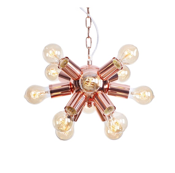 Globose Pendant Lights Rose Gold Flower Chandelier Multi Headed Chandelier Metal Pendant Lamp Semi Flush Mount Ceiling Light