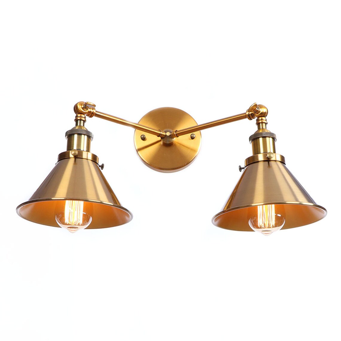 Double Light Wall Sconce Matte Black Industrial Style Etsy