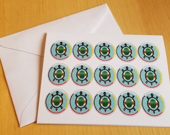 Biglietto d'auguri nativo americano, Beaded Turtle Blank Card, Set di 6