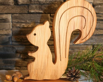 Squirrel made of oak wood wood decoration wooden decoration natural oak oak wood autumn decoration autumn autumn decoration natural material