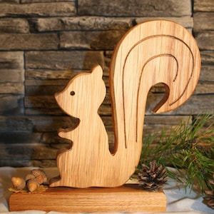 Squirrel made of oak wood wood decoration wood decoration natural oak oak wood autumn decoration autumn autumn decoration natural material