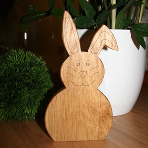 Easter Bunny made of Oak Wood Decoration Easter Easter Bunny Happy Easter Oak Wood Natural Decoration Easter