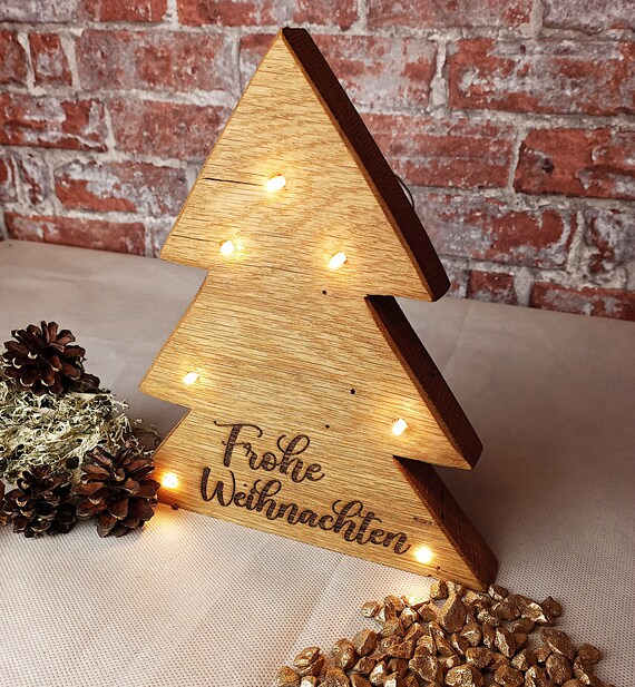 rijk Winkelcentrum Verbonden Kerstboom met LED verlichting houten decoratie Kerstboom - Etsy België