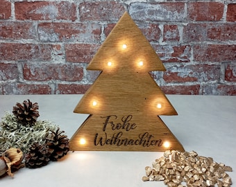 Christmas tree with LED lighting wooden decoration Christmas tree Christmas decoration