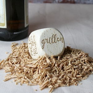 Decision cube, wooden cube with individual labeling, gift, poison, personalized, cube, letter cube