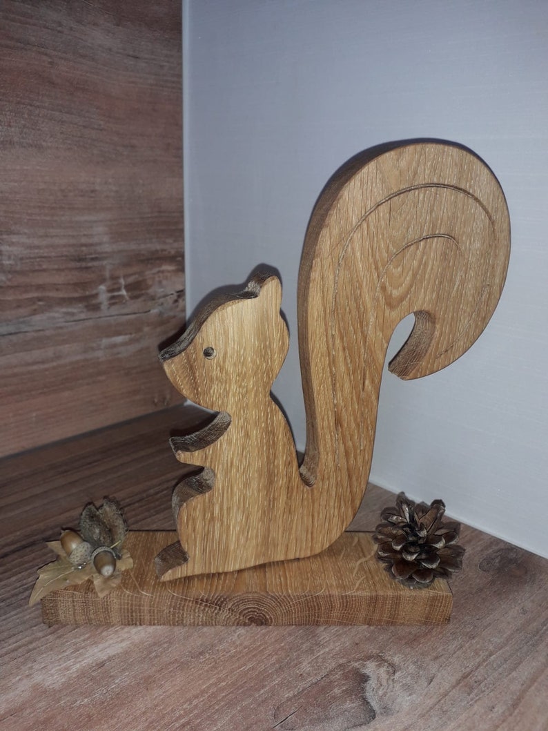 Eichhörnchen aus Eichenholz Holz Deko Holzdeko Natürlich Eiche | Etsy