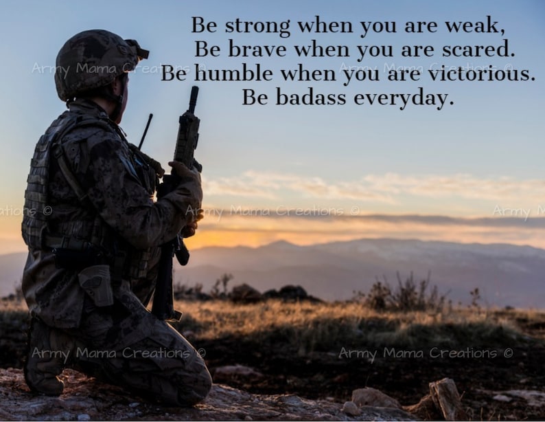 Military Army Motivational Card Perfect for Basic Training Etsy