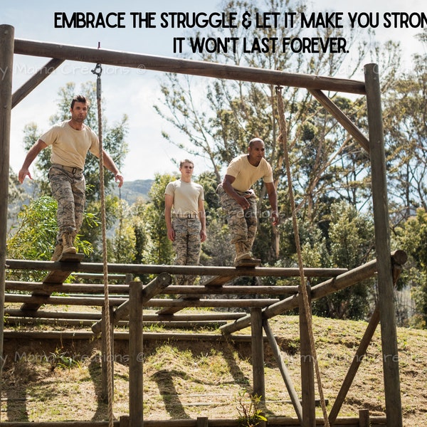 Military Army Motivational Card perfect for basic training, boot camp: Embrace the struggle Card