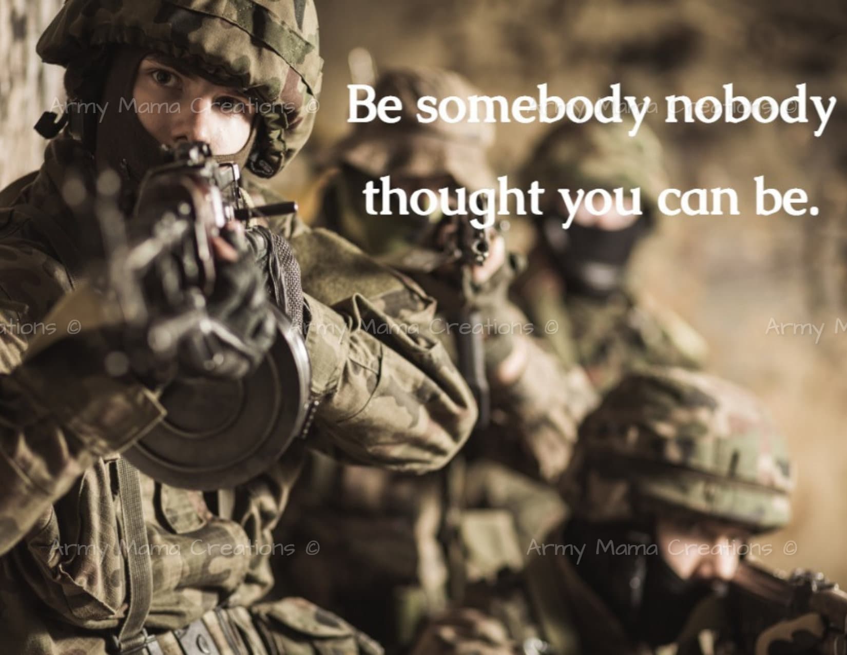 Military Army Motivational Card Perfect for Basic Training Etsy