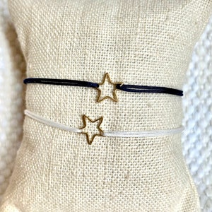 Bracelet à breloques étoilées réglables / Bracelet cordon fait à la main / Bracelet cordon boho