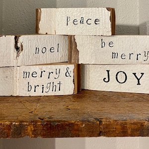 christmas hand-stamped barnwood sign / christmas decor
