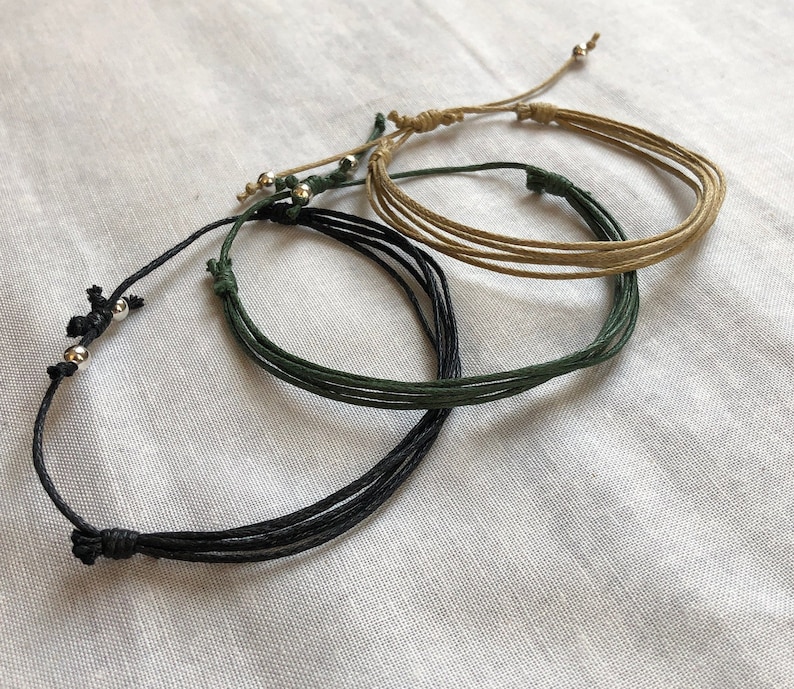 Multistrand Bracelet / Waxed Cord Bracelets / Waxed Cord Etsy