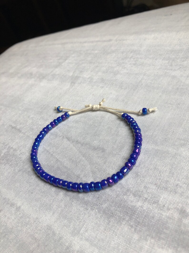 Adjustable Beaded Cord Bracelet / Handmade Beaded Cord Etsy
