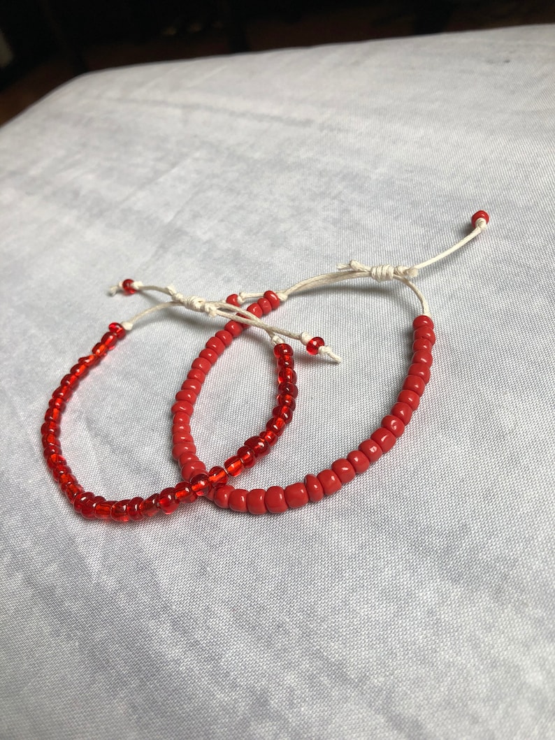 Adjustable Beaded Cord Bracelet / Handmade Beaded Cord Etsy