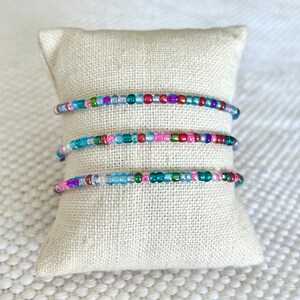 adjustable seed bead bracelet / boho cord bracelet