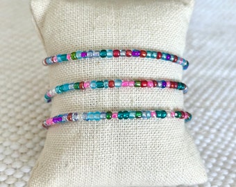 pulsera de cuentas de semillas ajustable / pulsera de cordón boho