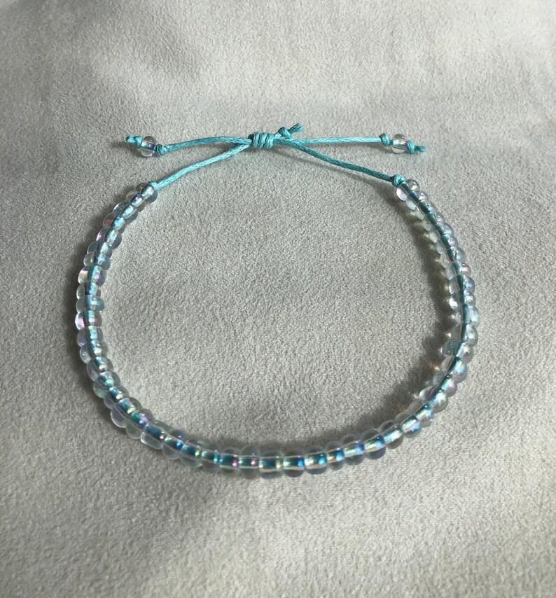 Adjustable Clear Beaded Cord Bracelet / Handmade Beaded Cord Etsy