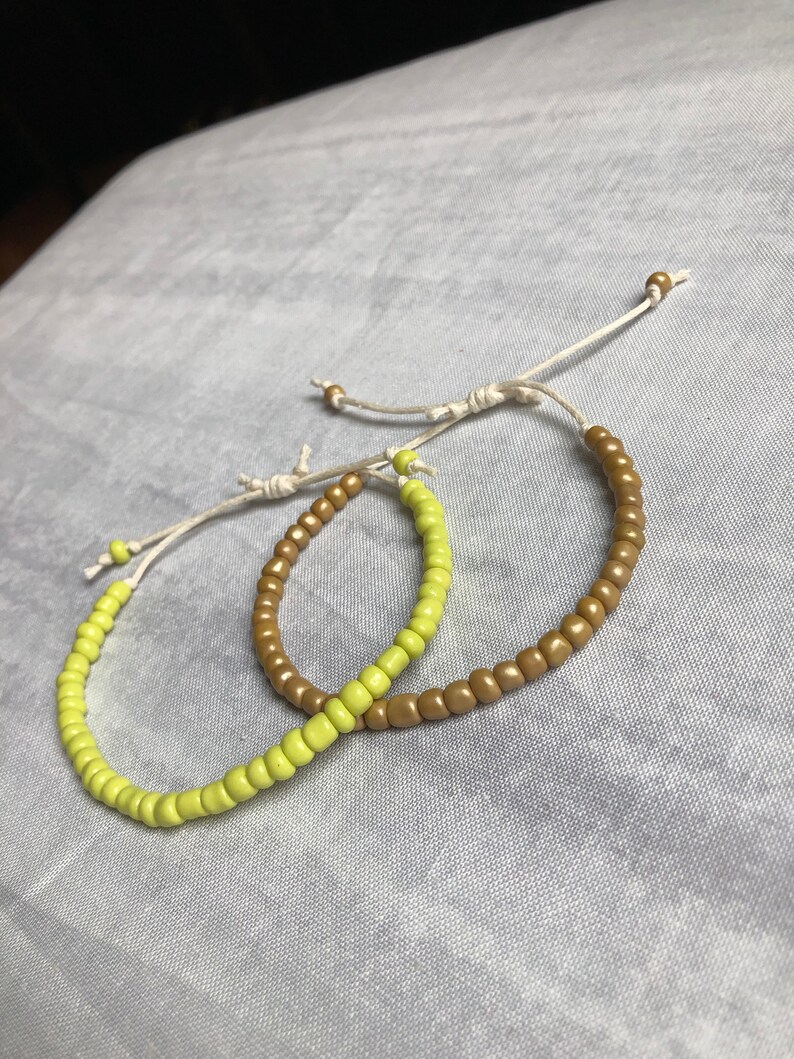 Adjustable Beaded Cord Bracelet / Handmade Beaded Cord Etsy