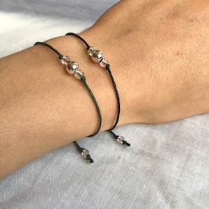 adjustable beaded cord bracelet / handmade beaded cord bracelet / boho cord bracelet
