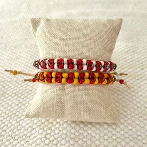 team colors adjustable beaded bracelets / Chiefs and 49ers jewelry