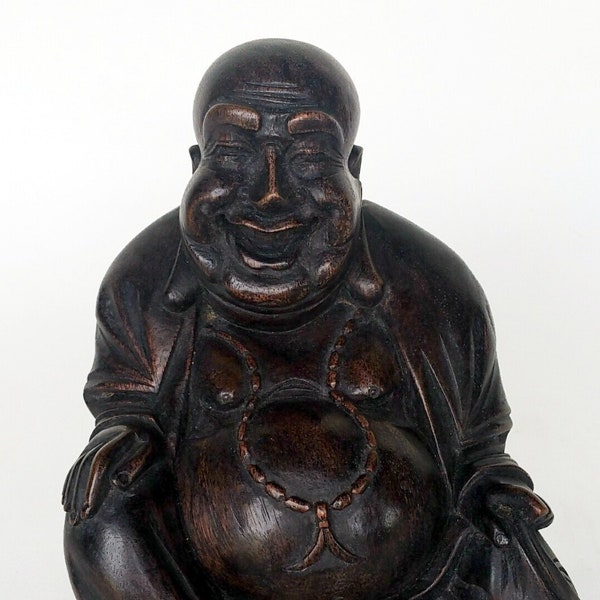 Laughing Buddha - Hand Carved Kadam Wood Sculpture