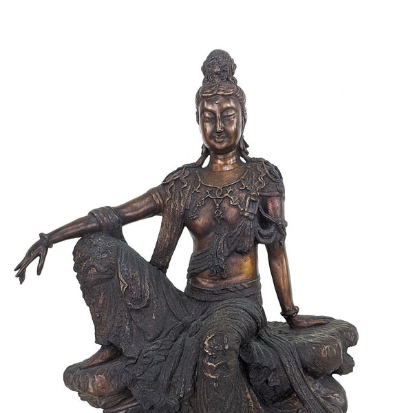 Bronze Guan Yin in Royal Ease Pose