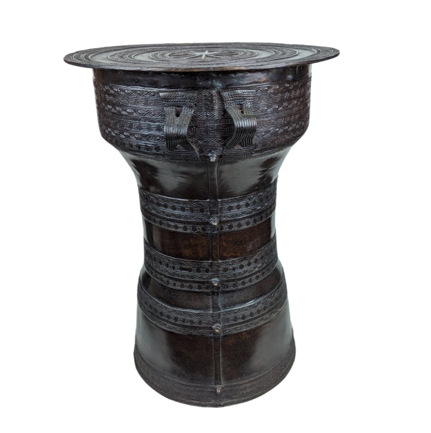 Bronze Rain Drum Side Table Etsy