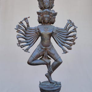 Antique Khmer Hevajra Bronze Statue of Prajnaparamita