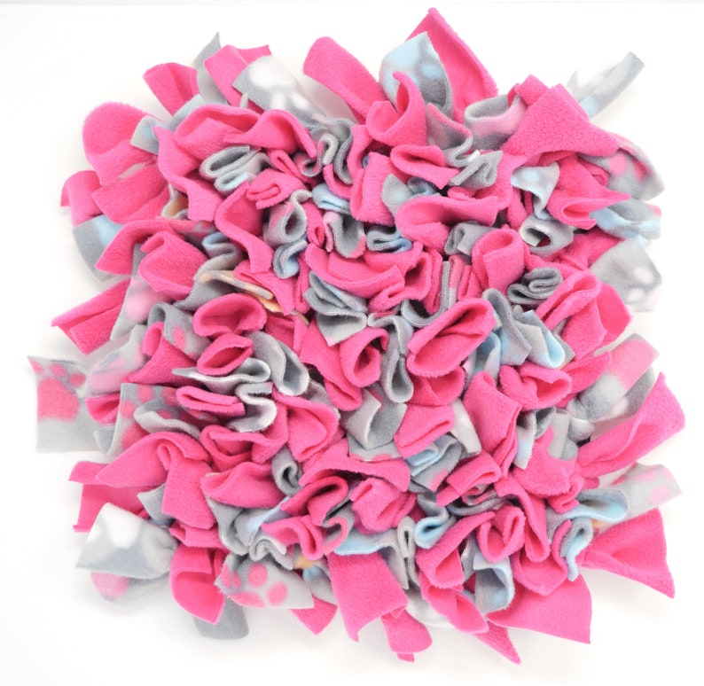 Snuffle mat puzzle for dogs pink paw prints