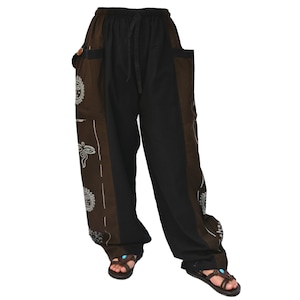 Harem pants Baggy Lounge Yoga Pants women men 2 pockets Black Brown