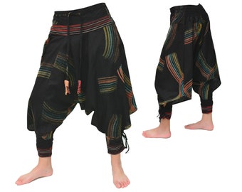 Samurai pants Yoga Pants men women japanese Ninja Pants Hand Painted