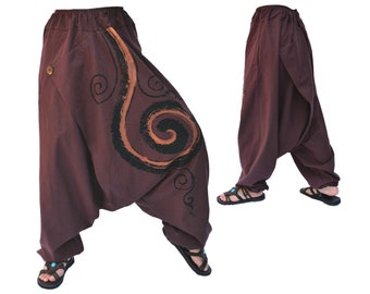 Haremshose Damen und Herren Pluderhose Aladinhose aus 100% Baumwolle