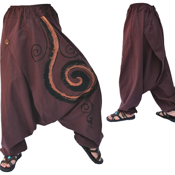 Nitya Design - Pantaloni harem per bambini, taglia 86-146 verde 134-140 cm