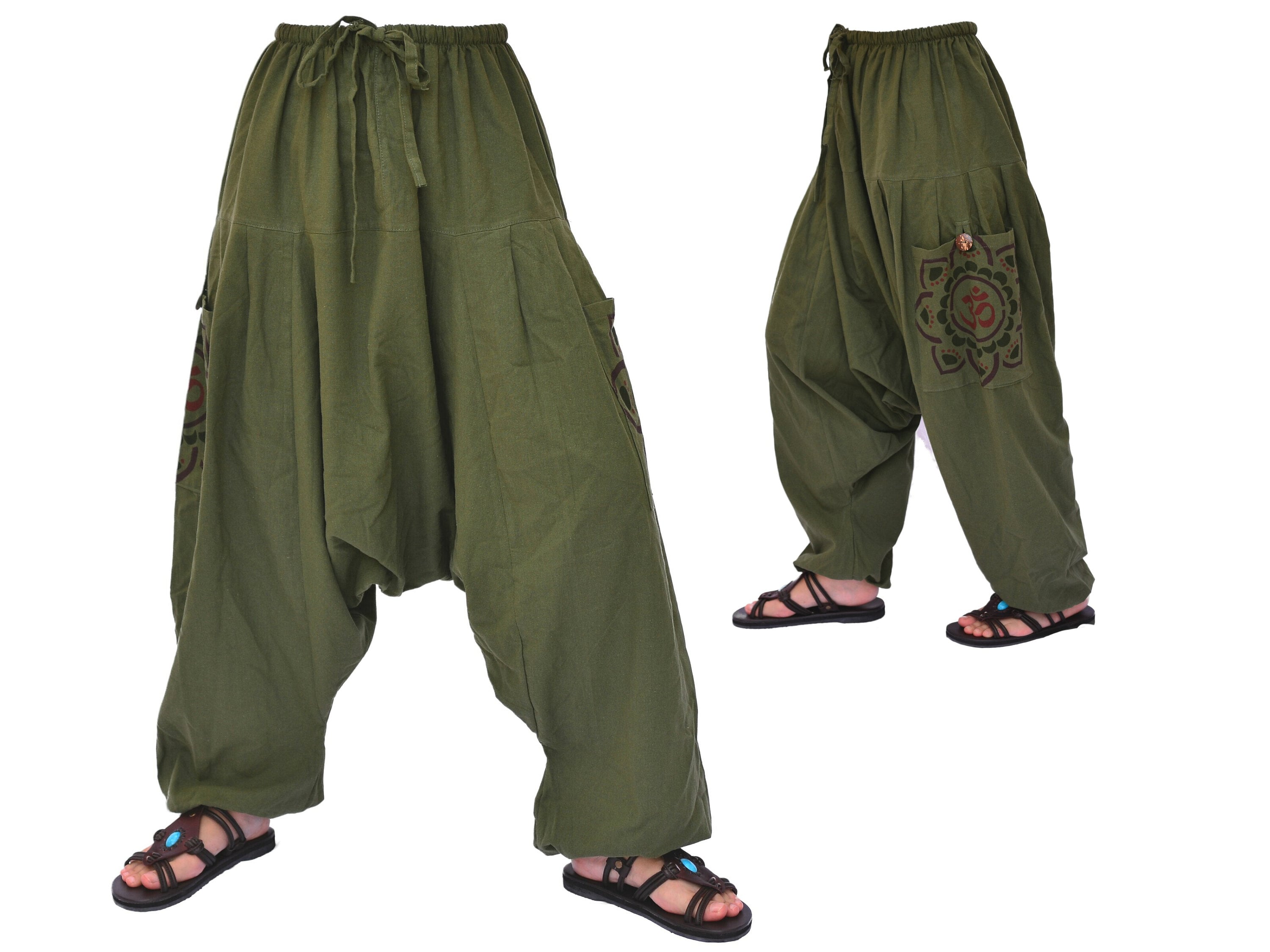 Plain Harem Pants in Cotton Bag, Pure Cotton Aladdin Pants, Yoga