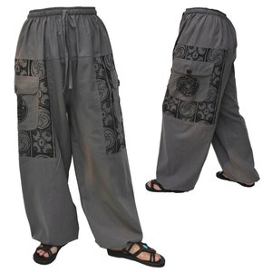 Yoga Harem Pants Women Men Baggy Pants 2 big pockets Grey