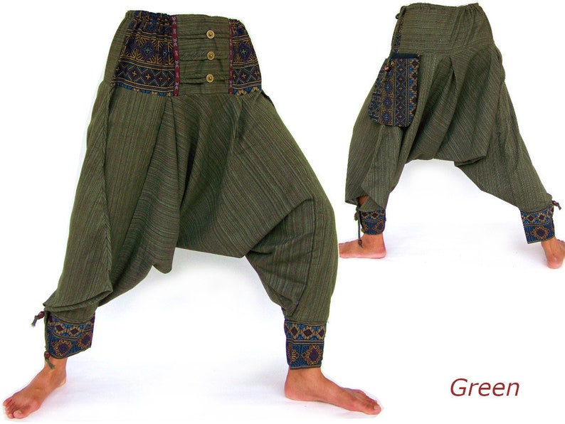 Pantalones Aladino, Pantalones samurai Verde