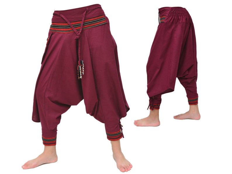 Samurai pants Yoga Pants men women Ninja Pants 7 colors Red