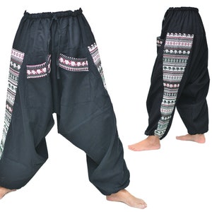 Harem pants men women Boho Hippie Pants Aladdin Pants 2 pockets image 3