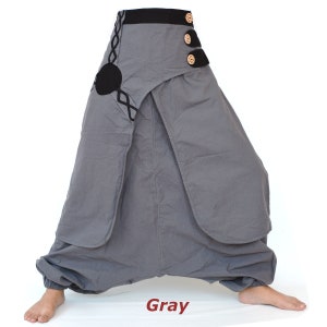 Harem pants men women Wide Leg Pants Boho Hippie Pants Aladdin Pants 9 colors Gray