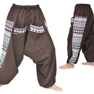 Harem pants men women Boho Hippie Pants Aladdin Pants 2 pockets image 1