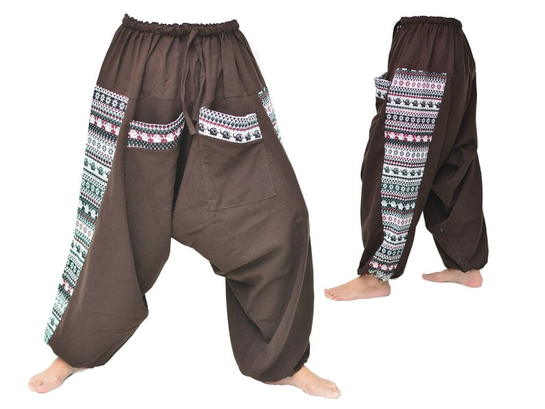 Harem pants men women Boho Hippie Pants Aladdin Pants 2 pockets image 1