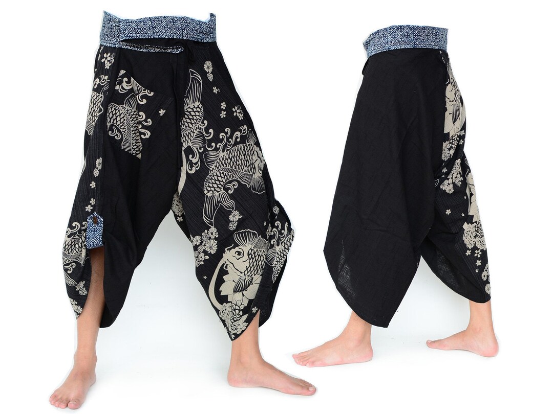 Samurai Pants Yoga Pants for Men & Women Ninja Pants Boho Hippie Pants ...