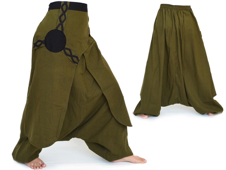 Harem pants men women Wide Leg Pants Boho Hippie Pants Aladdin Pants 9 colors image 2