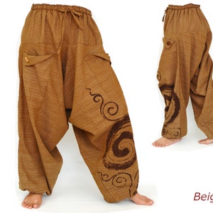 Harem pants women men Genie Pants Aladdin Pants Joggers, green Beige