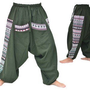 Harem pants men women Boho Hippie Pants Aladdin Pants 2 pockets image 2