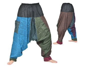 Harem pants for men and women in a deep wide cut, Aladdin Pants Boho Hippie Pants