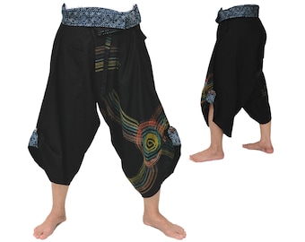 Hand Painted Samurai pants Yoga Pants for men & women Ninja Pants
