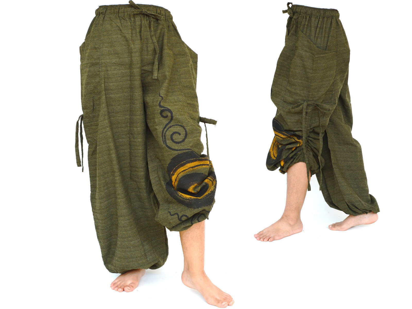 Harem pants women men Genie Pants Aladdin Pants adjustable | Etsy
